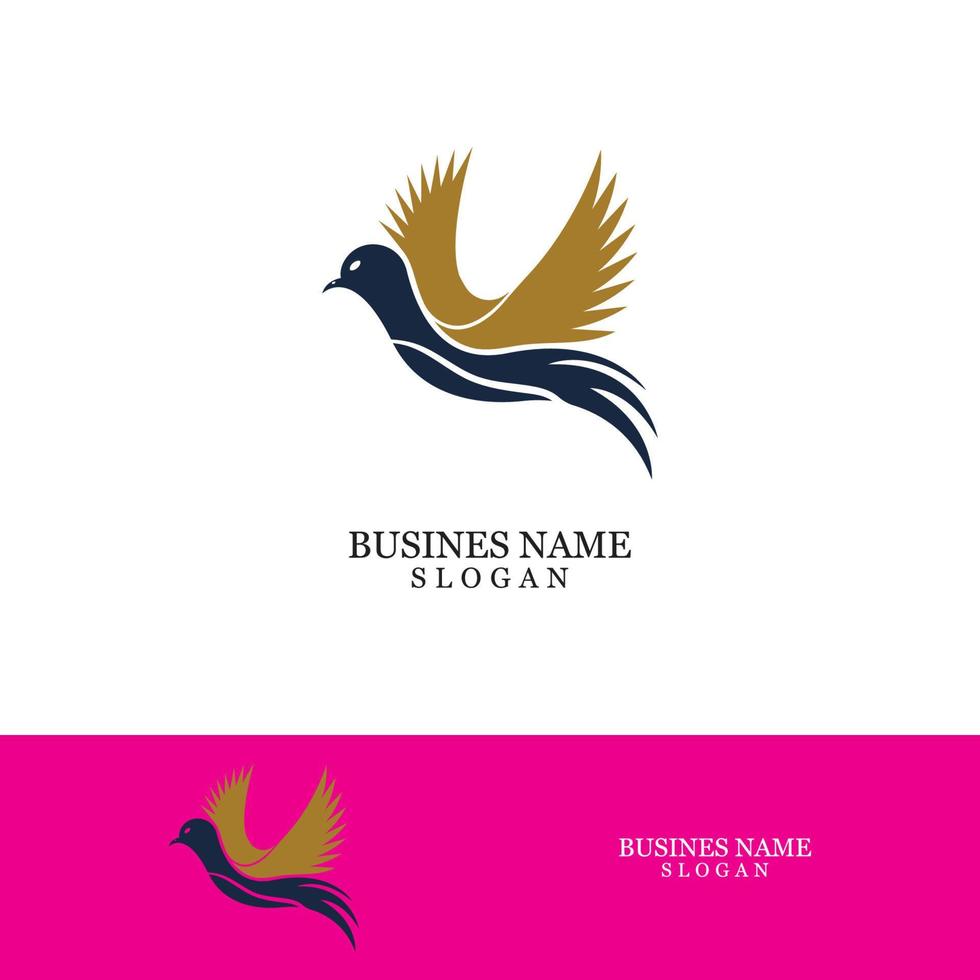 Bird wing dove logo template vector