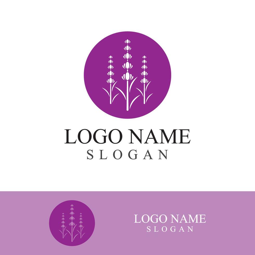 Fresh lavender flower logo vector
