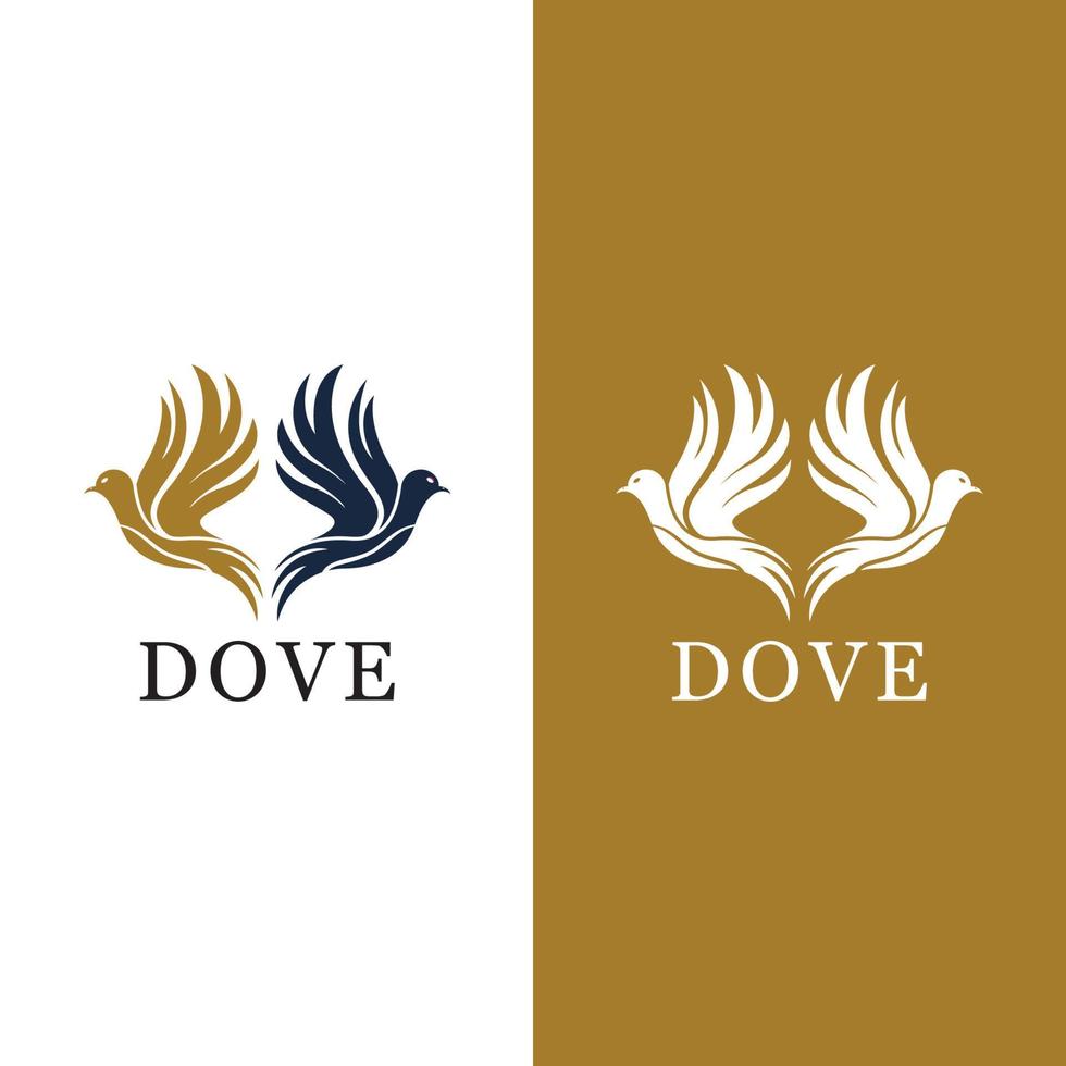 Bird wing dove logo template vector