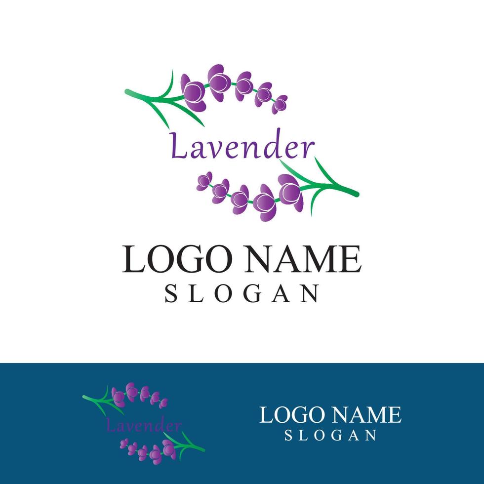 vector de logotipo de flor de lavanda fresca