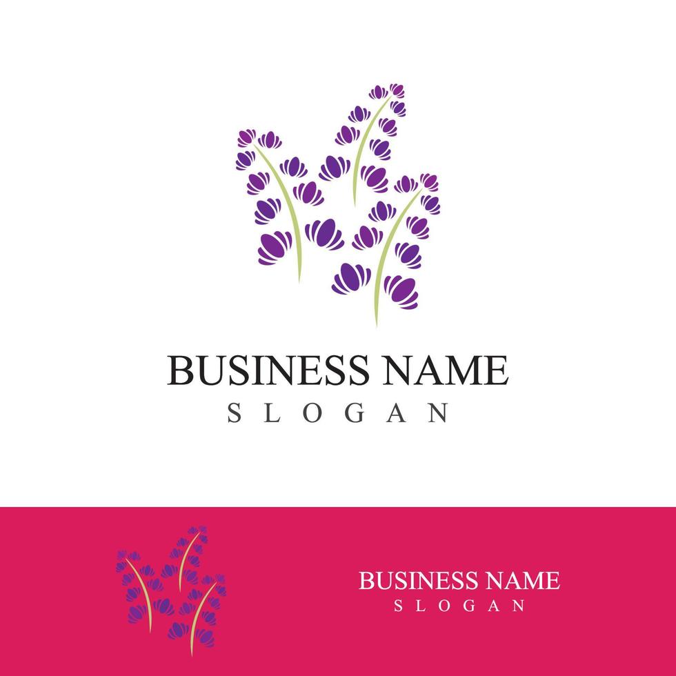 Fresh lavender flower logo vector