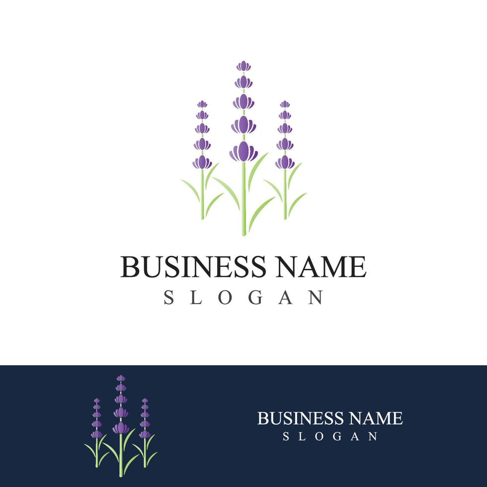 Fresh lavender flower logo vector