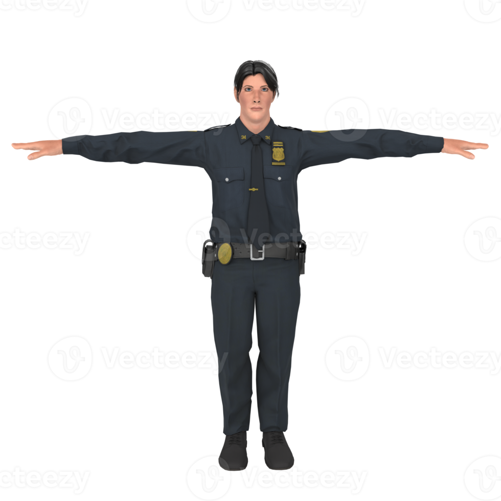 Police officer boy 3d modelling png