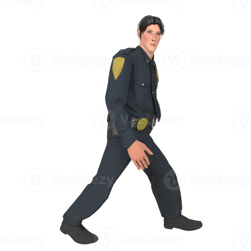 polis officer pojke 3d modellering png