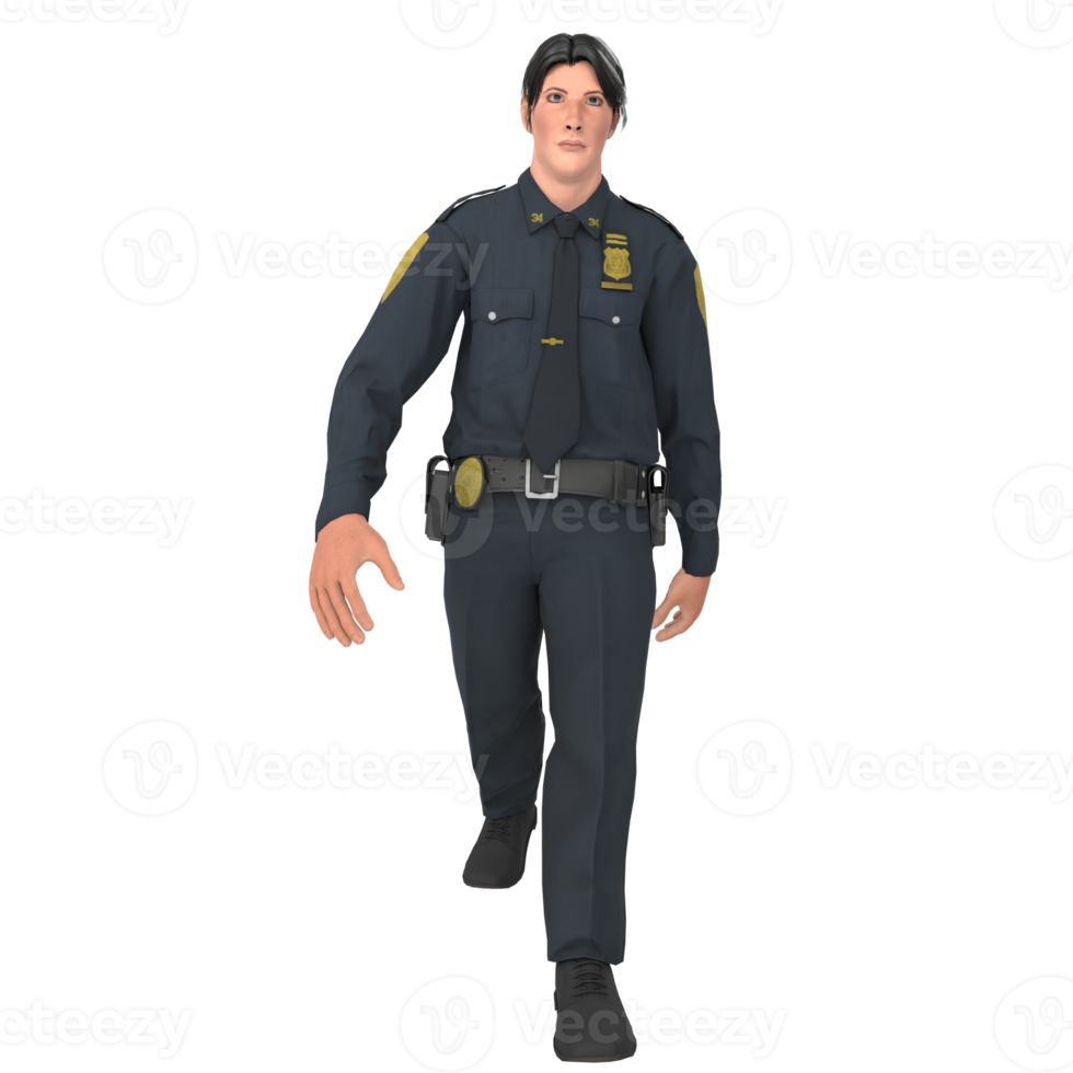 Police officer boy 3d modelling png