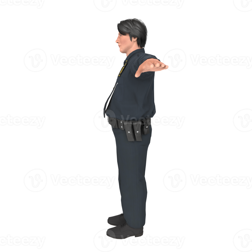 Polizist Junge 3D-Modellierung png