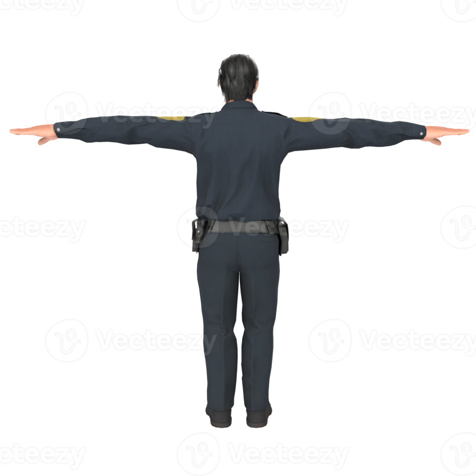 Police officer boy 3d modelling png