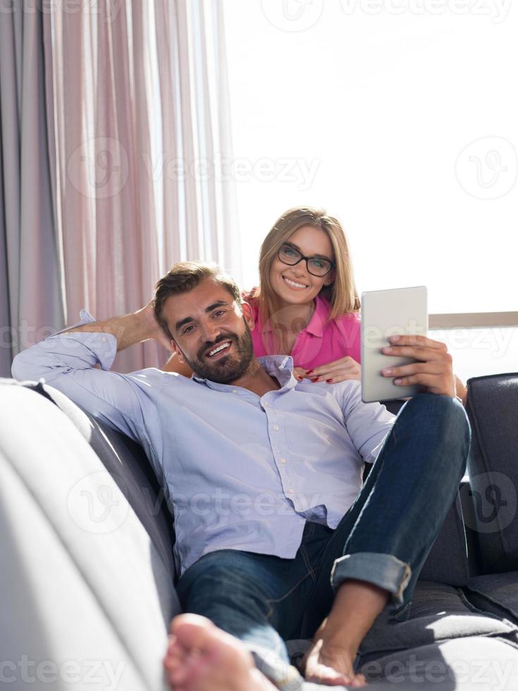 Couple on couch photo