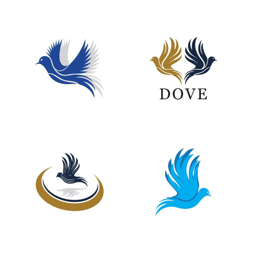 Bird wing dove logo template vector