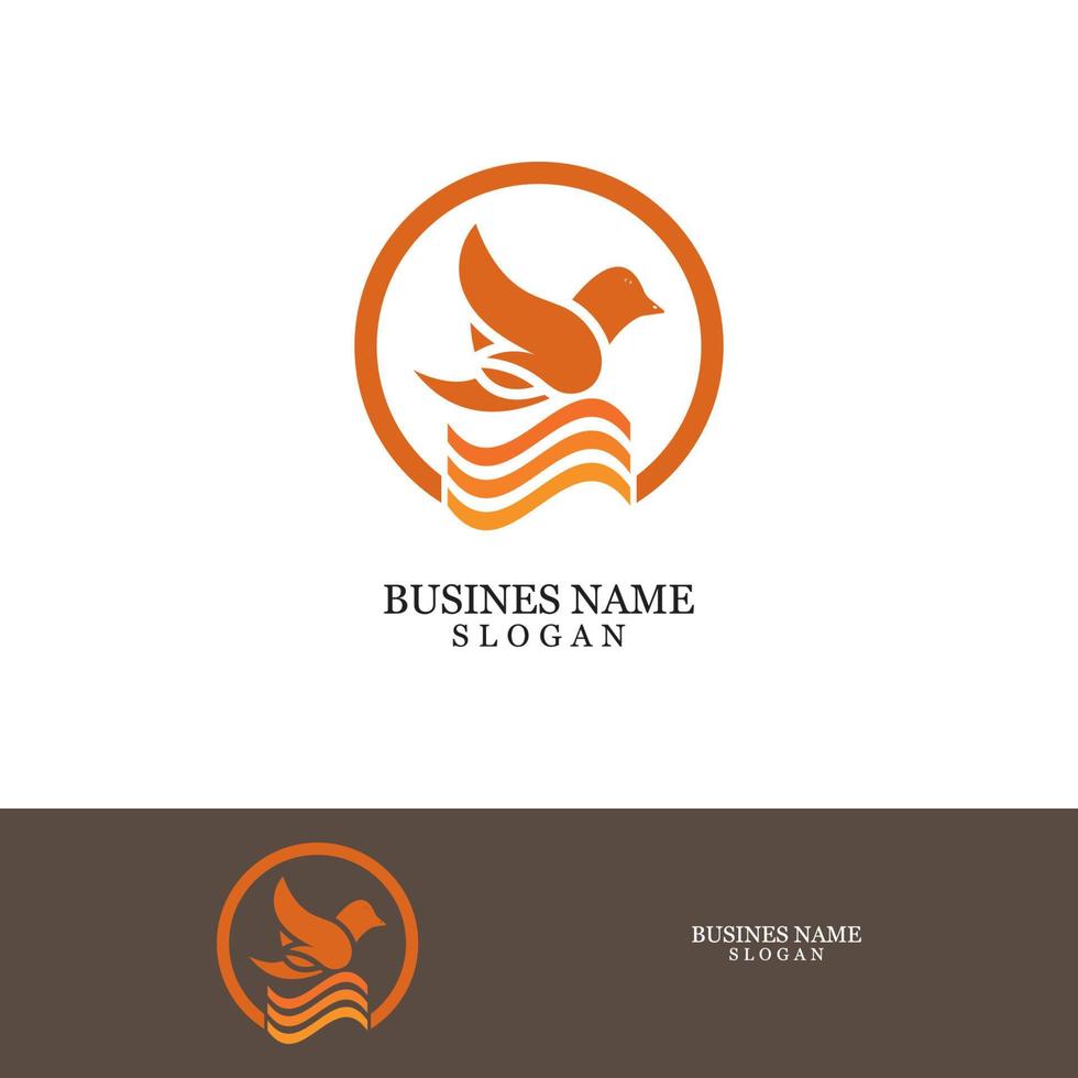 Bird wing dove logo template vector