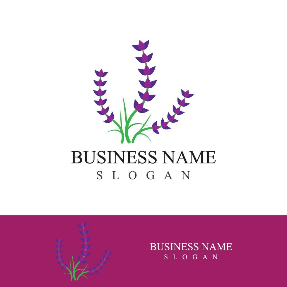 Fresh lavender flower logo vector