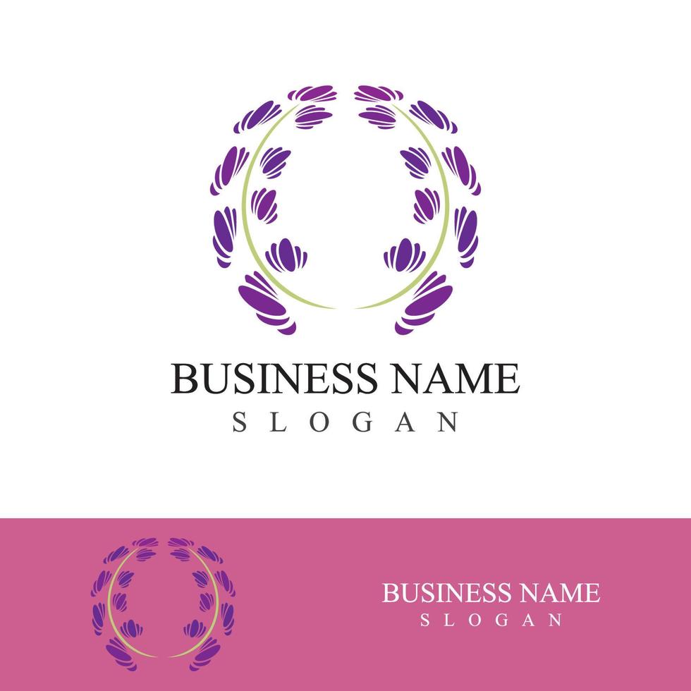Fresh lavender flower logo vector