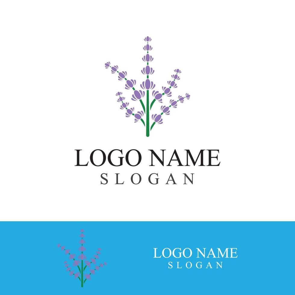 Fresh lavender flower logo vector