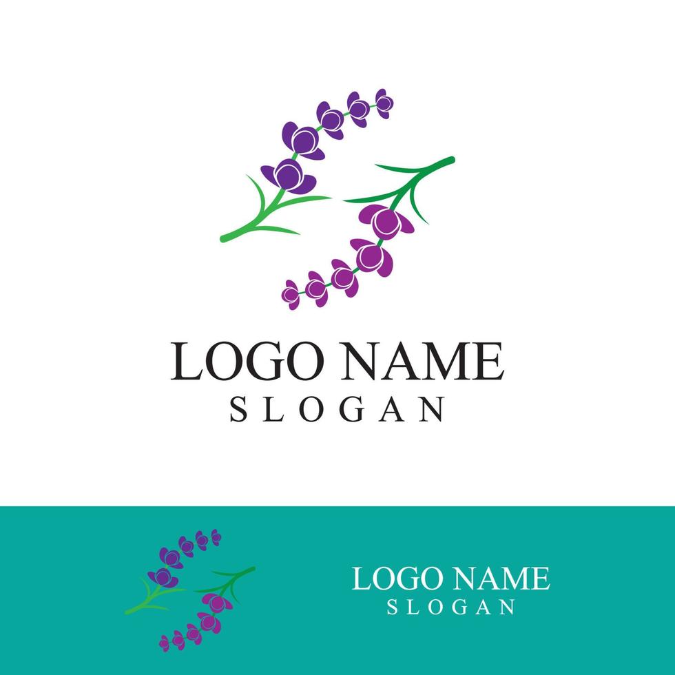 Fresh lavender flower logo vector