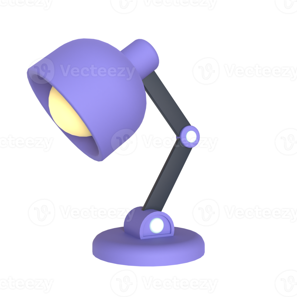 skrivbord lampa 3d tolkning isolerat på transparent bakgrund. ui ux ikon design webb och app trend png