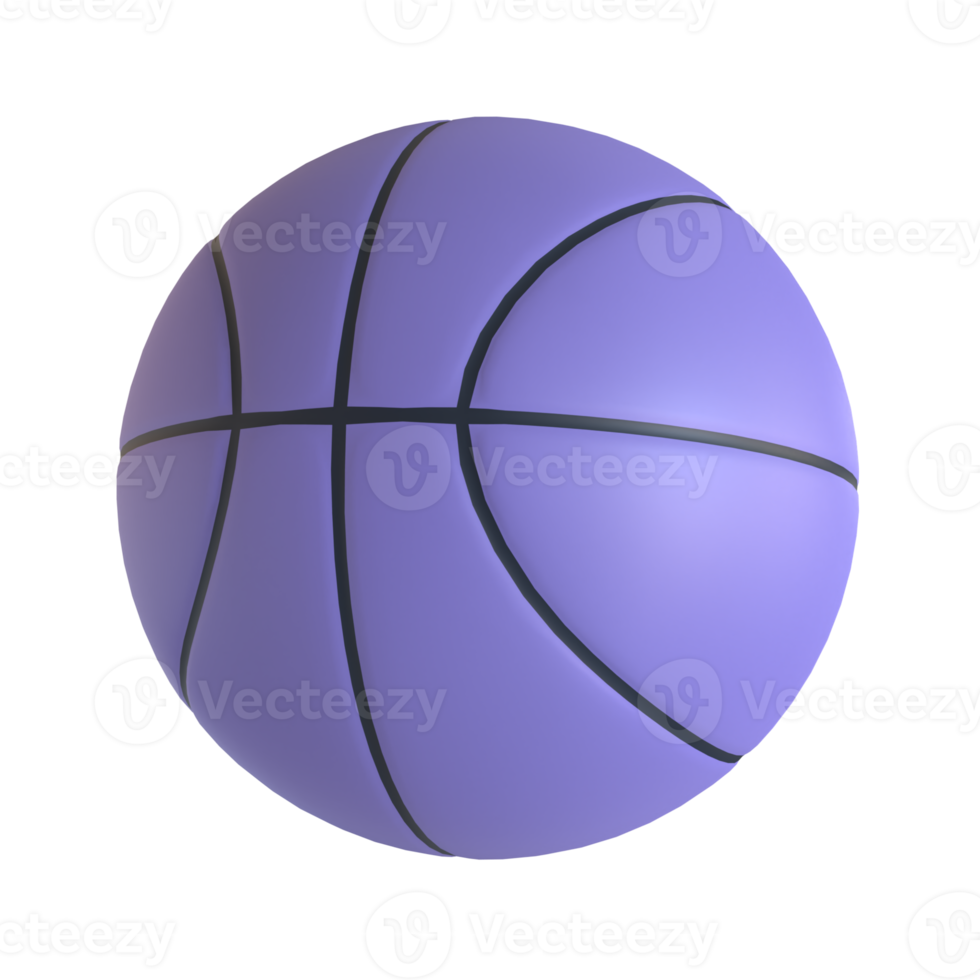 Basketball 3D-Rendering isoliert auf transparentem Hintergrund. ui ux icon design web- und app-trend png