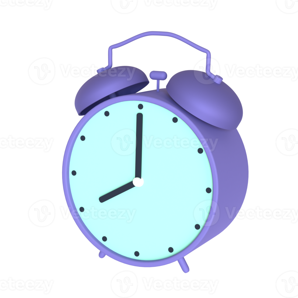 Alarm clock 3D rendering isolated on transparent background. Ui UX icon design web and app trend png