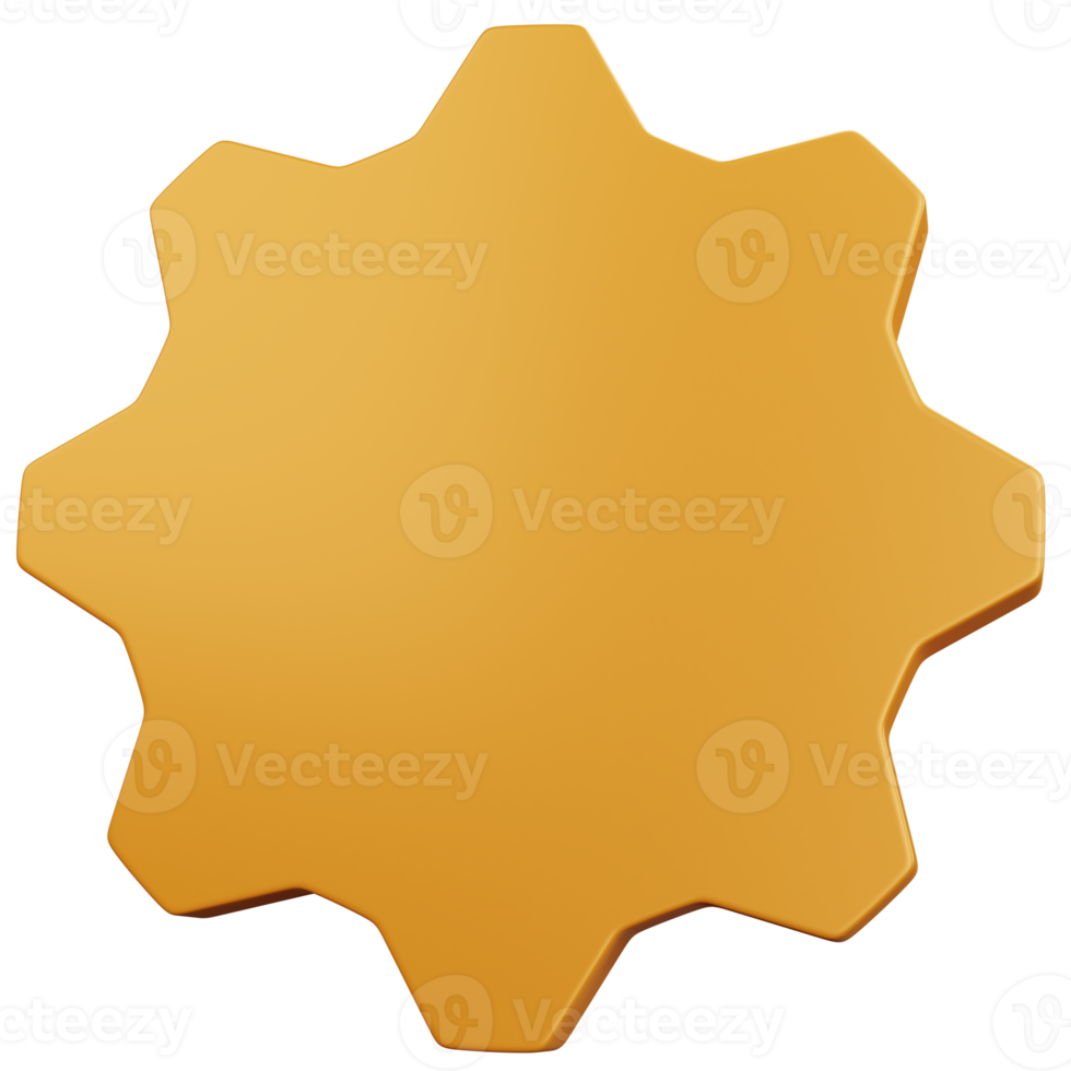 3d rendering yellow setting isolated png