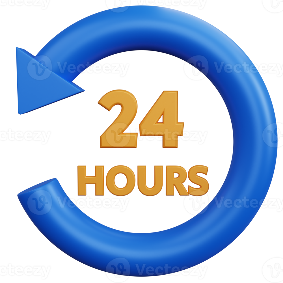 3d rendering 24 hours isolated png