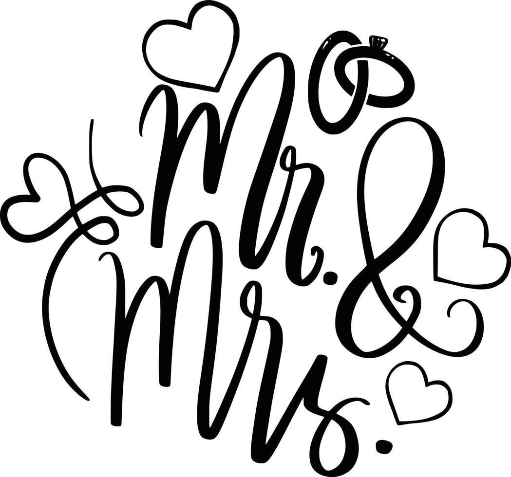 Bridal Wedding Lettering Design For Printable Invitation, Cards, T Shirt Designs, etc. vector