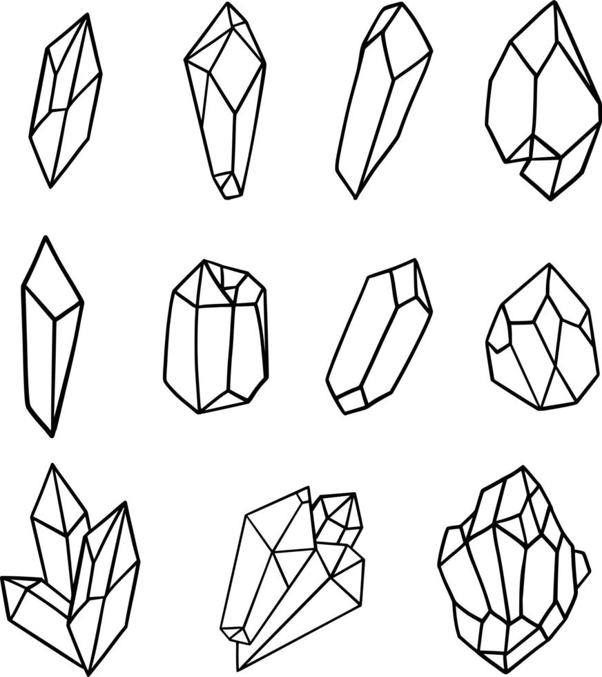 Crystal Line Art Elements vector