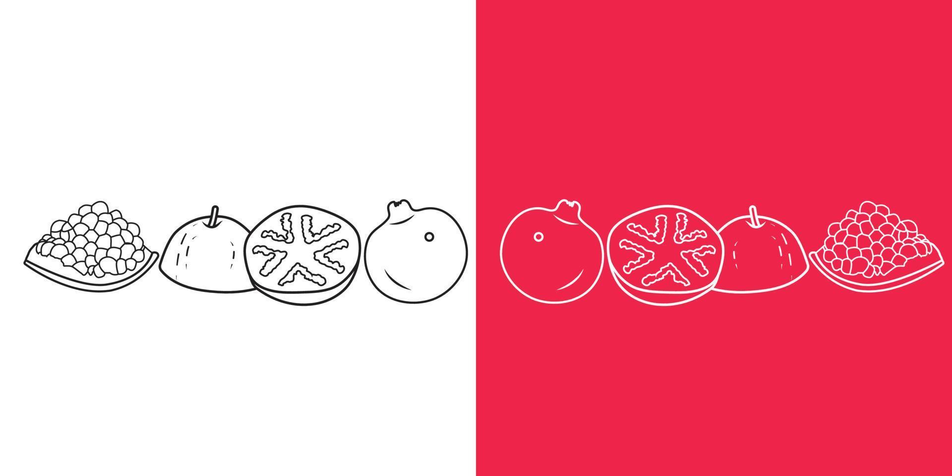 vector illustration of pomegranate in different shapes perfect for web and print