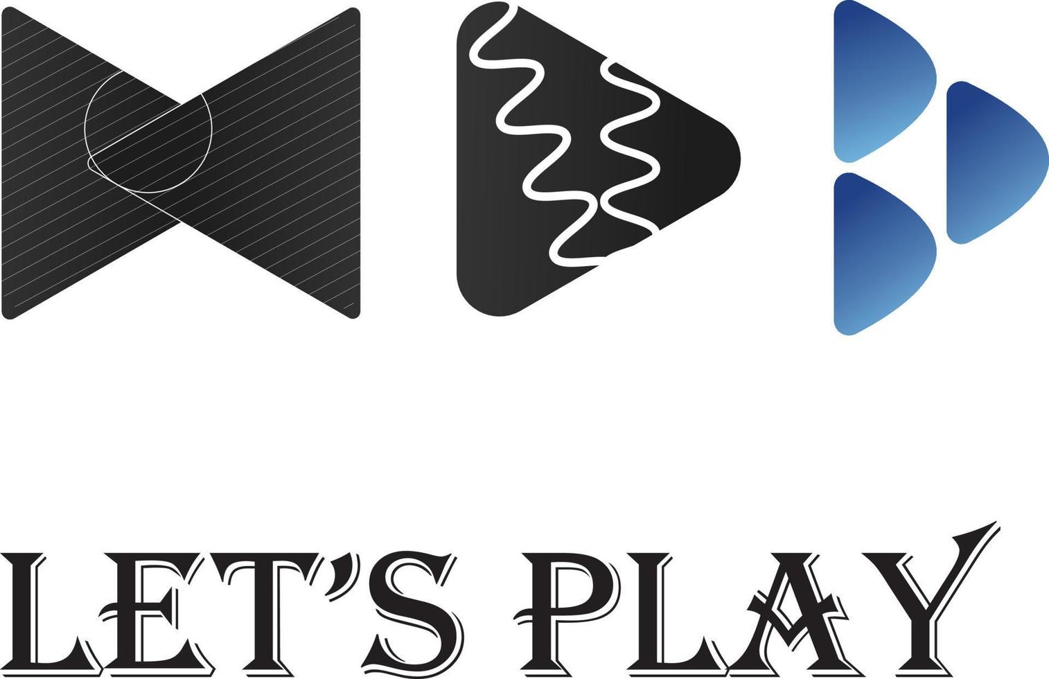 Symbols of Play button. Media player audio symbol.modern play buttons in three different styles. vector