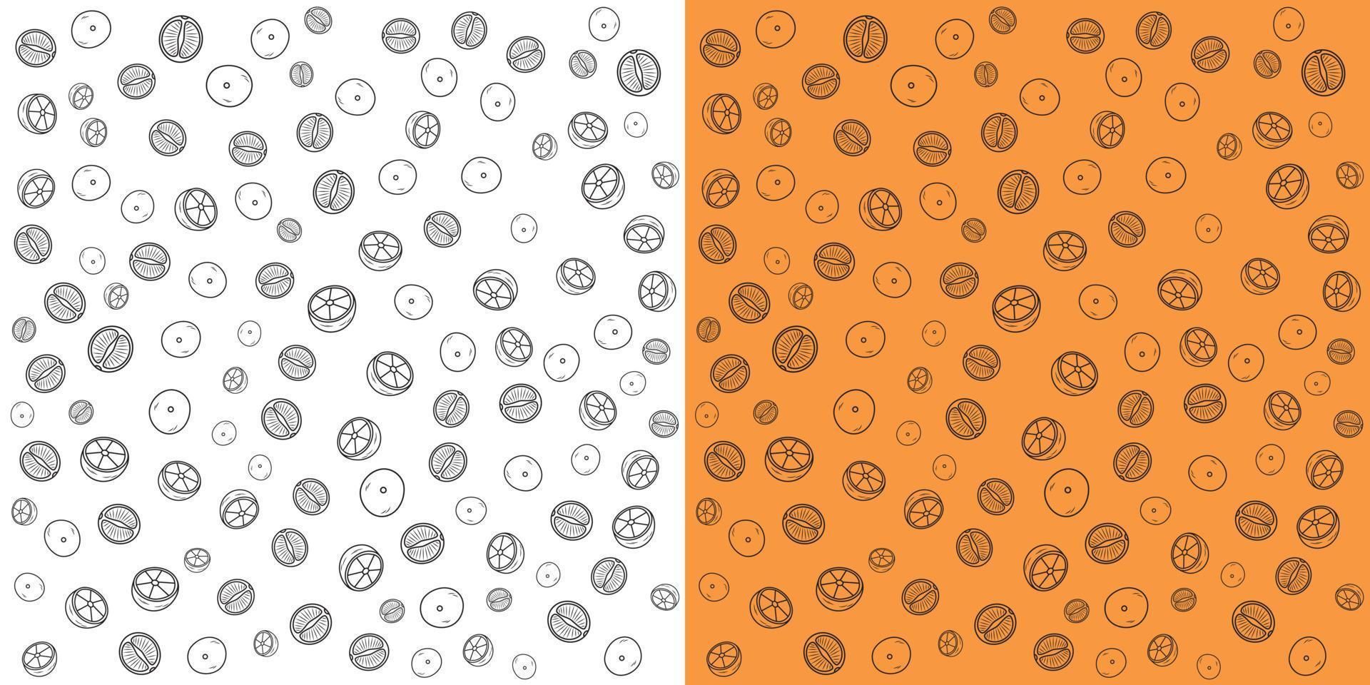 Orange pattern in multiple shapes isolated on orange and white background vector