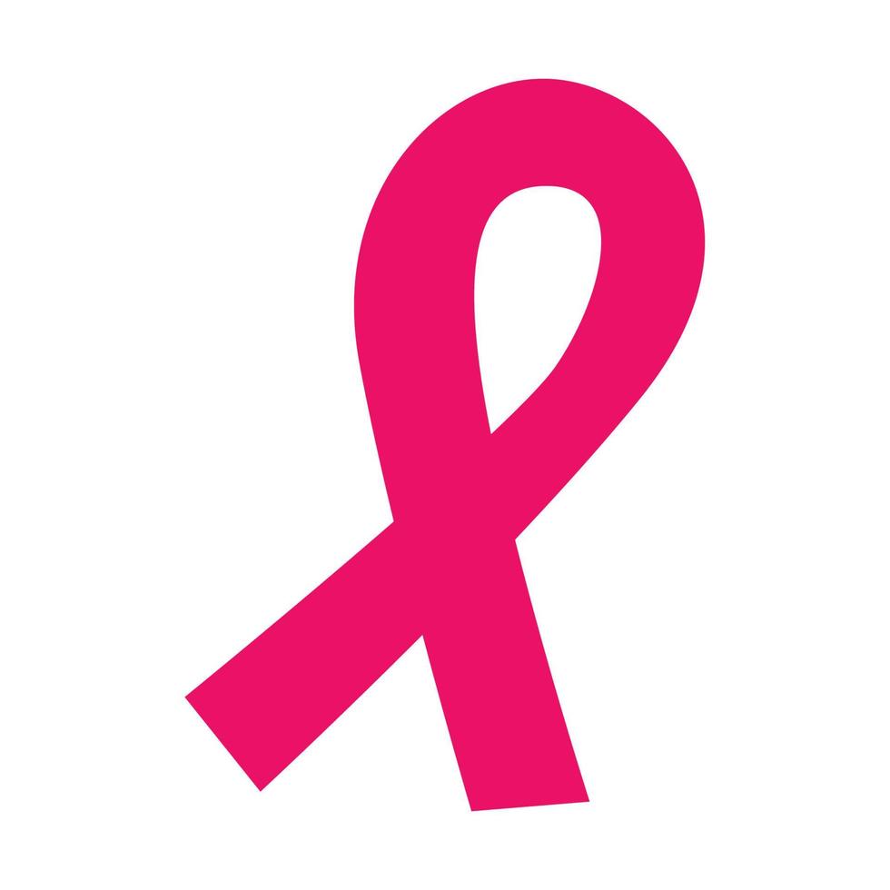 cinta rosa, símbolo de concientización sobre el cáncer de mama, aislado en blanco, ilustración vectorial vector