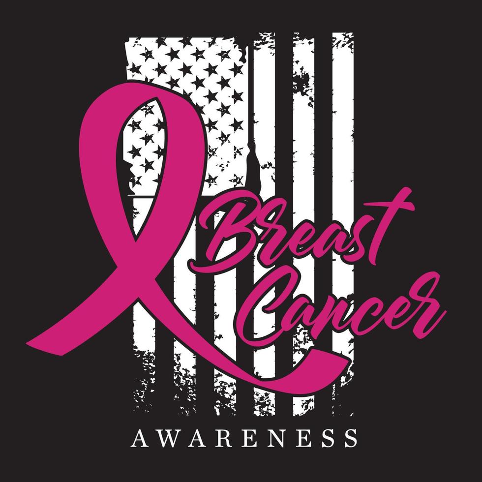 Pink Ribbon, Breast Cancer awareness, grunge style vector design, breast cancer awareness month