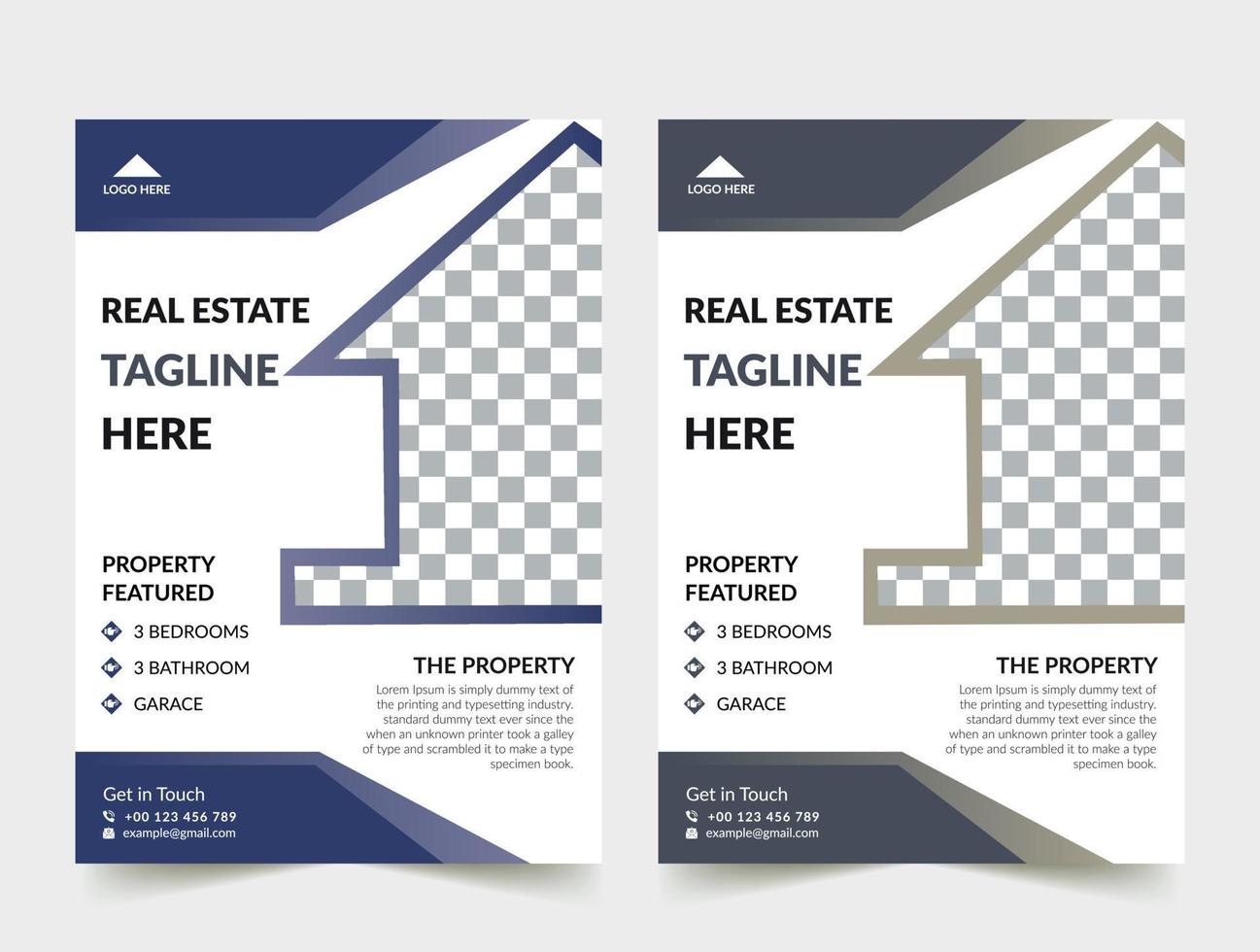 Real Estate Flyer Layout with Brown Accents. Professional sale flyer design template, corporate real estate flyer design. vector