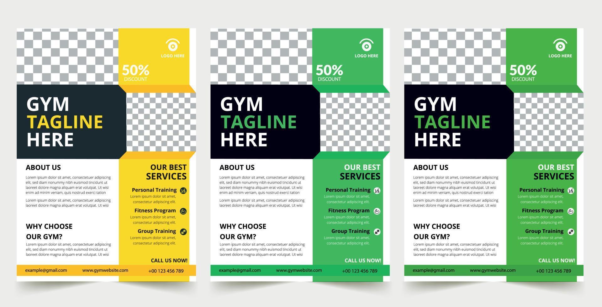Business Gym Fitness Flyer color design corporate template design for annual report company leaflet cover business poster layout,Company flyer, banners vector