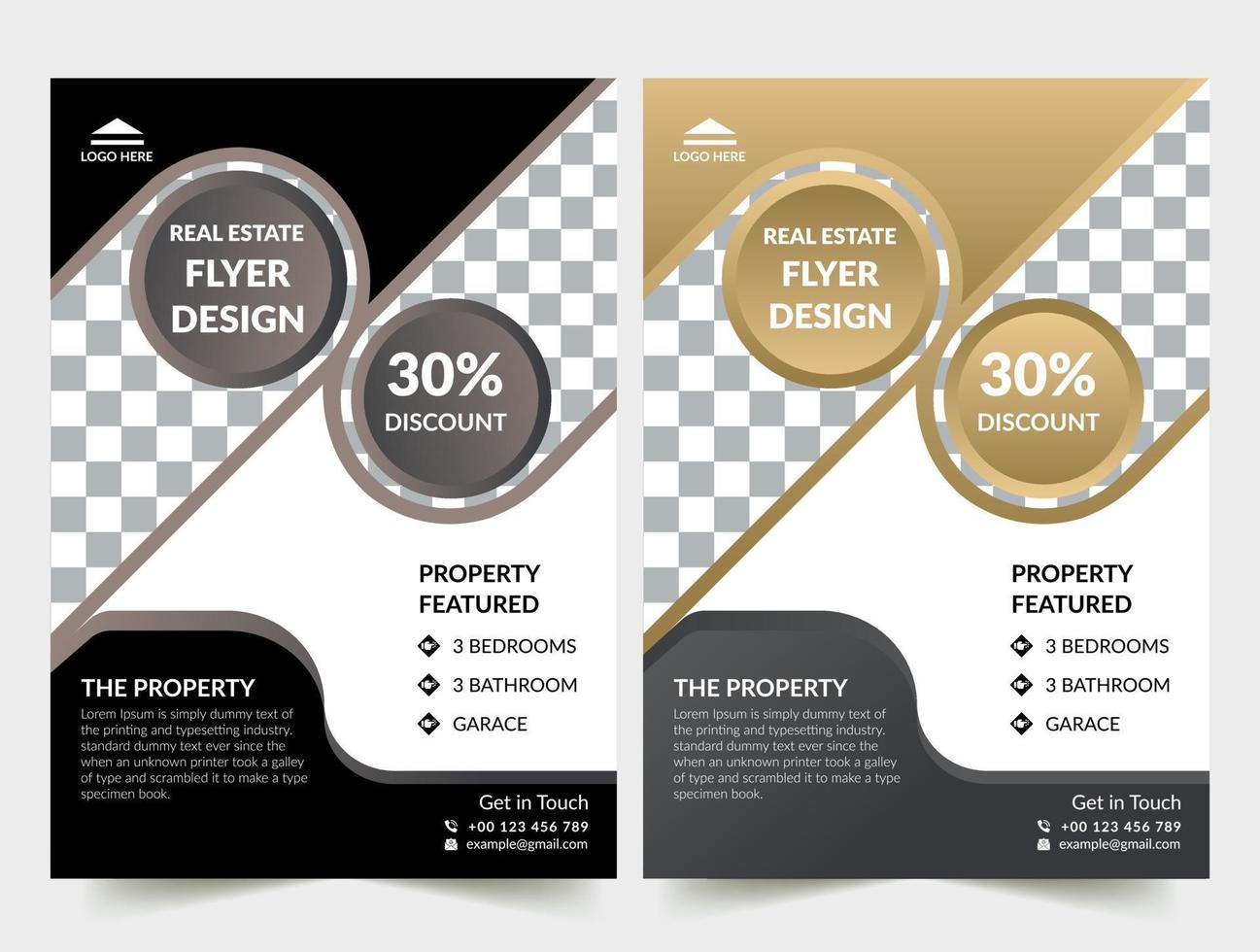 Real Estate Flyer Layout with Brown Accents. Professional sale flyer design template, corporate real estate flyer design. vector