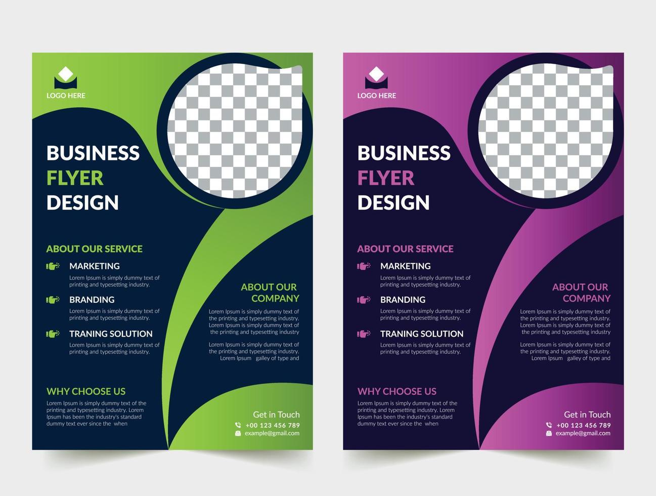 Corporate Business flyer template vector design, Flyer Template used for business poster layout, IT Company flyer, corporate banners, and leaflets. Colorful Graphic design layout.