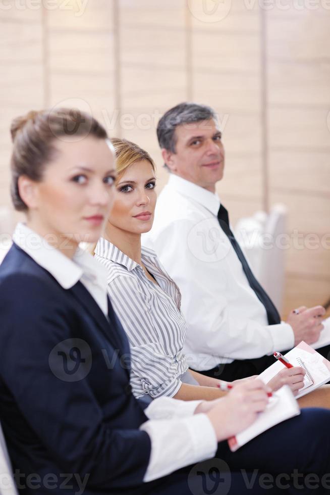 business people group on seminar photo