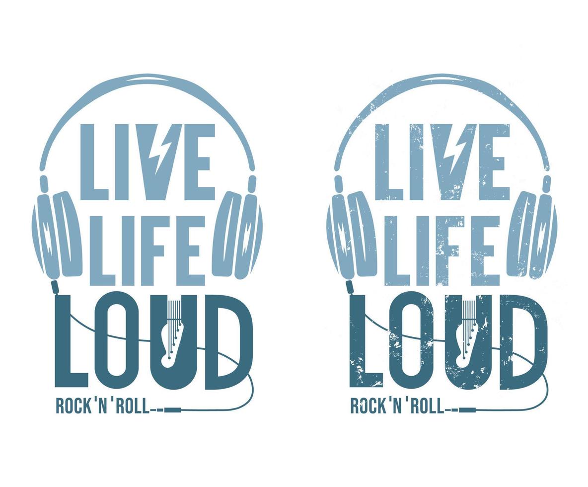 Live life loud. Slogan for t shirt template vector