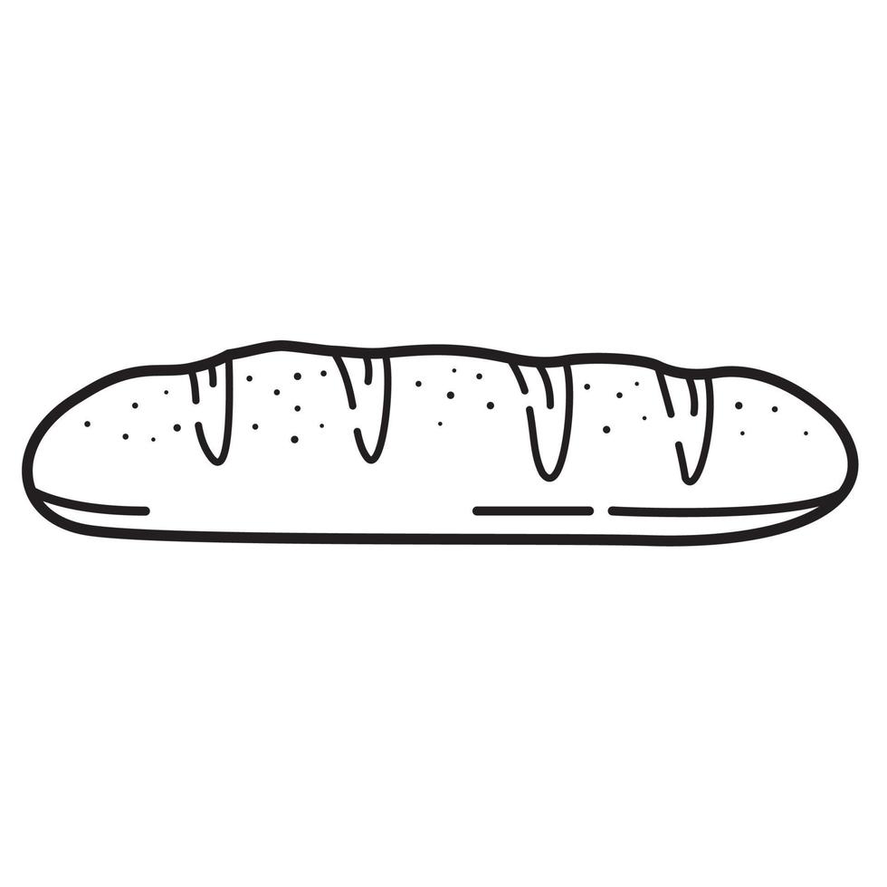 pan de molde. panadería fresca, comida dulce. ilustración vectorial de contorno. elemento de diseño para panadería. vector