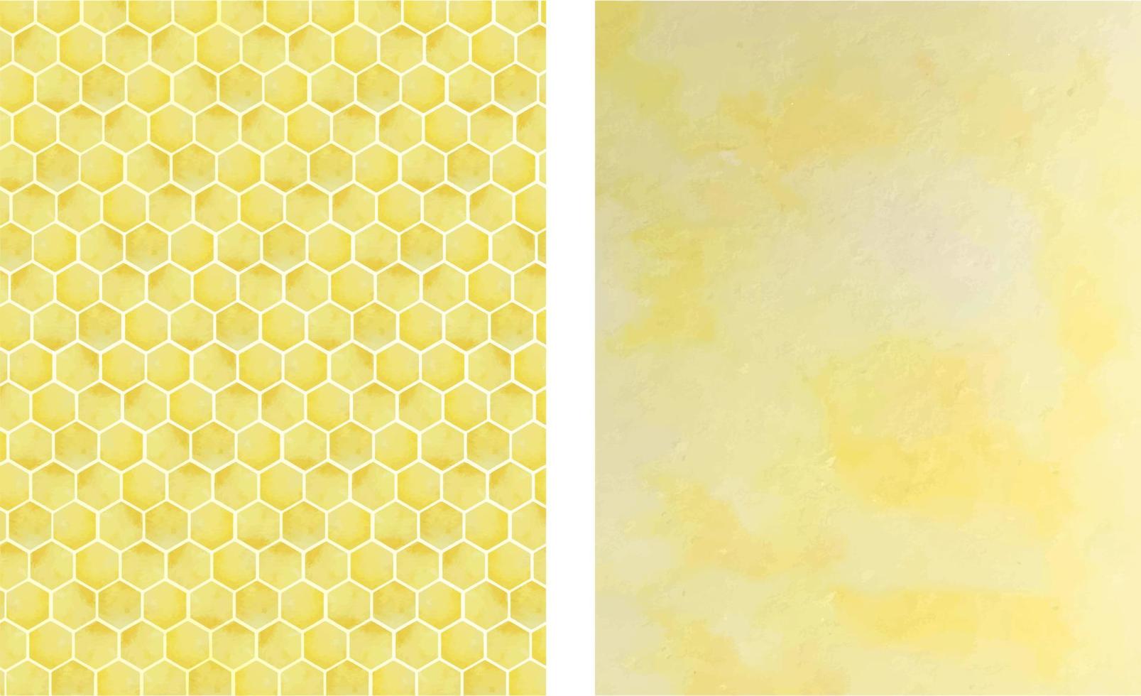 Watercolor abstract geometric pattern with honeycomb. Watercolor yellow hexagon with texture of stain, spray, splash and spot, fashion elements vector