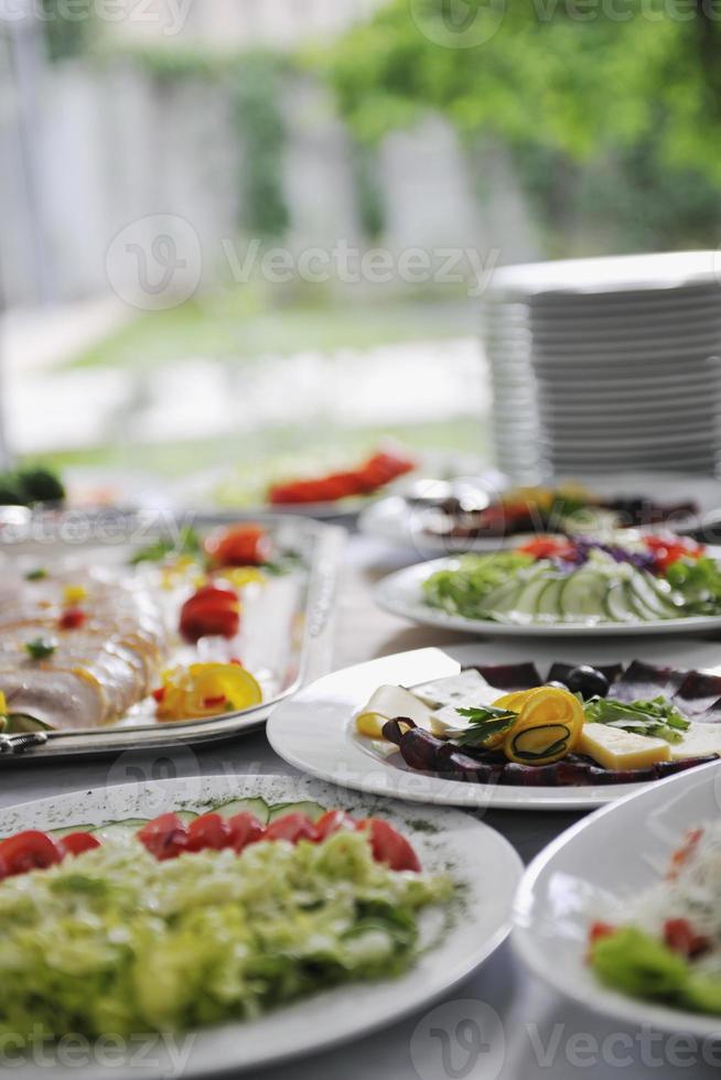 vista de comida de catering foto