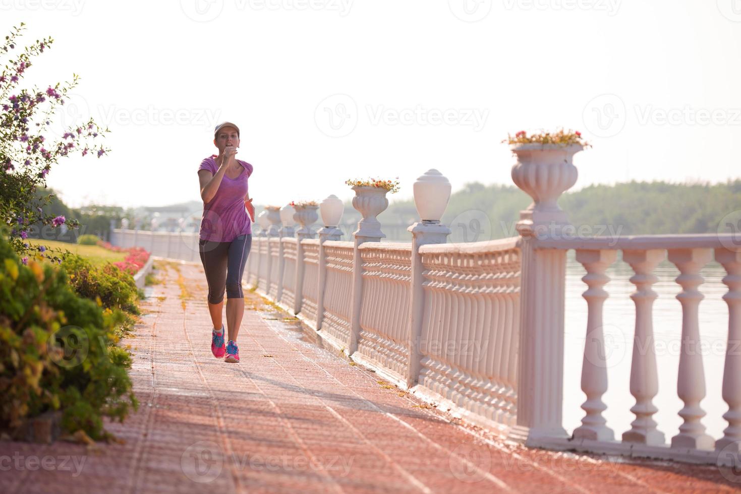 sporty woman jogging photo