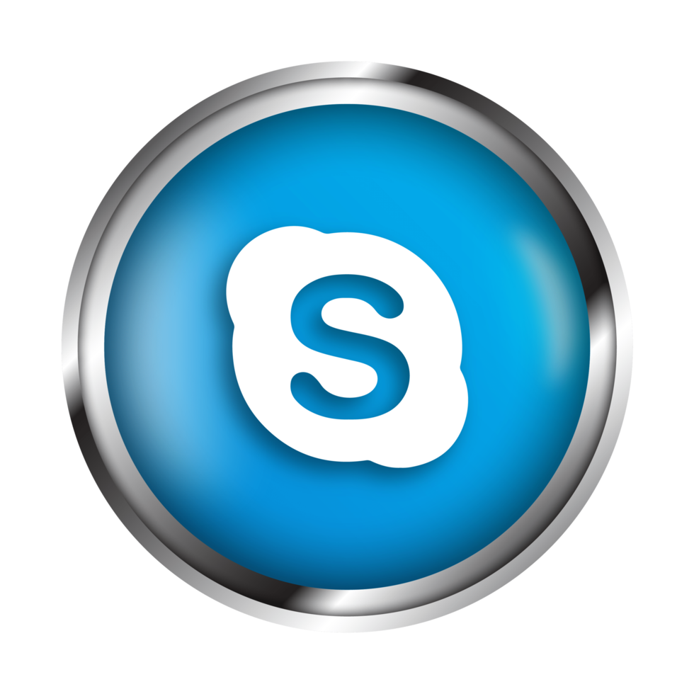 social media Skype realistic icon PNG Free