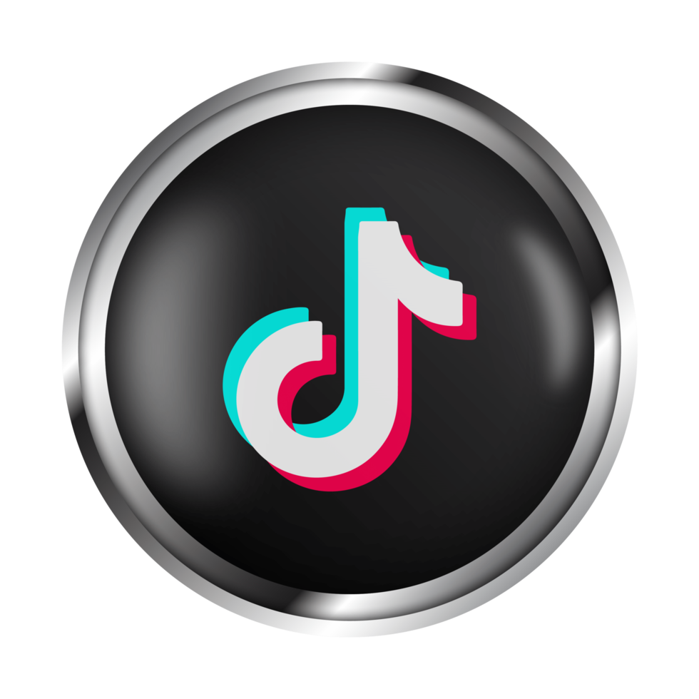 ícone realista de mídia social tiktok png grátis