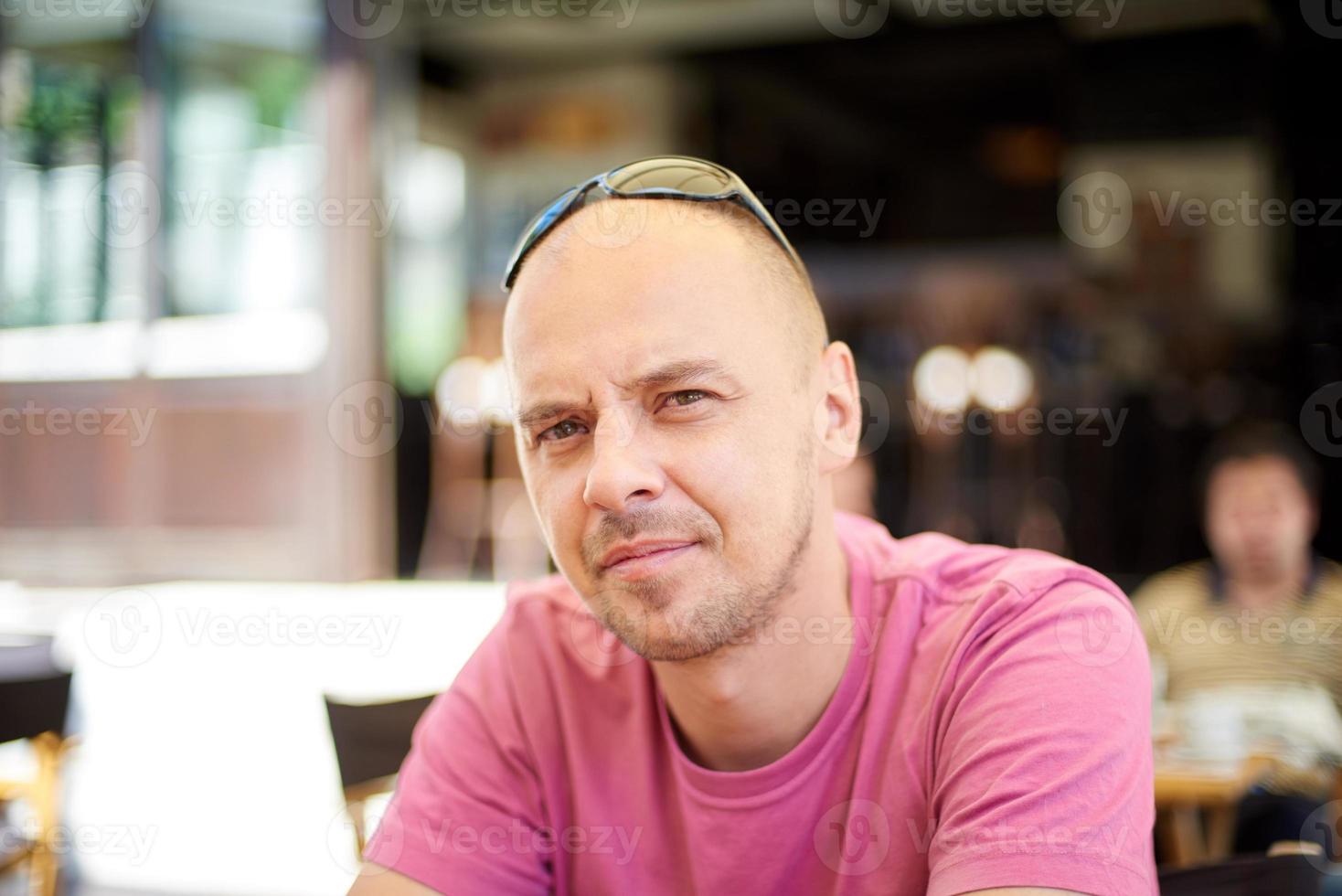 portrait of young man on coffee break photo