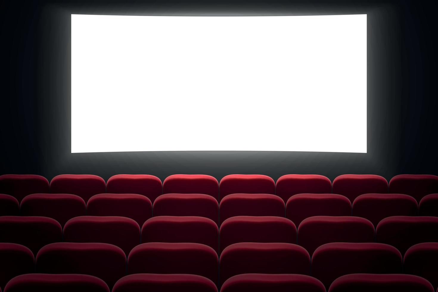 sala de cine con pantalla blanca vector