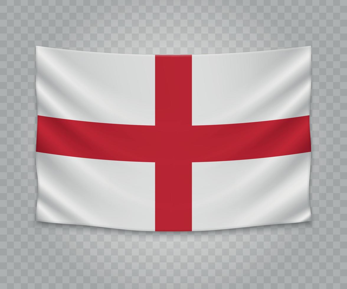 Realistic hanging flag vector