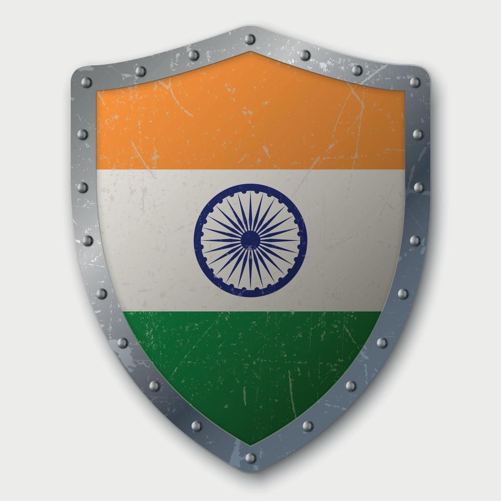 Old Shield with Flag vector