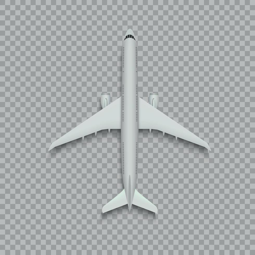 Top view airplane. vector
