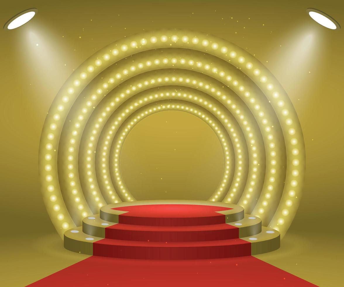 Stage with lights for awards ceremony vector