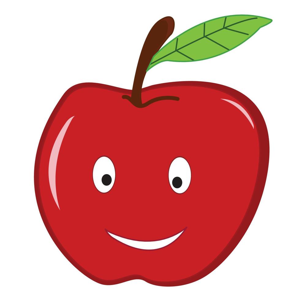 diversión de dibujos animados de manzana roja vector