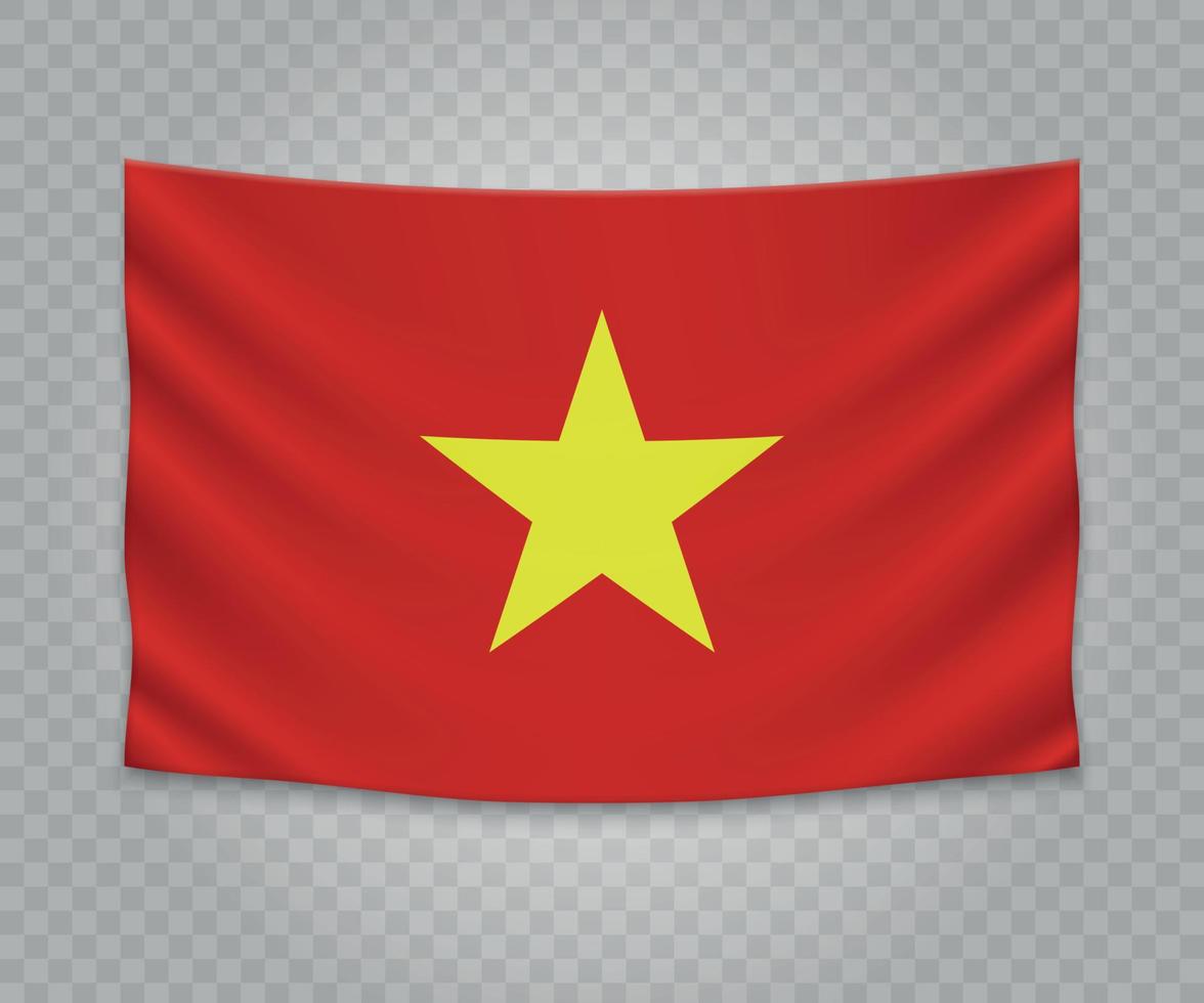 Realistic hanging flag vector